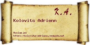Kolovits Adrienn névjegykártya